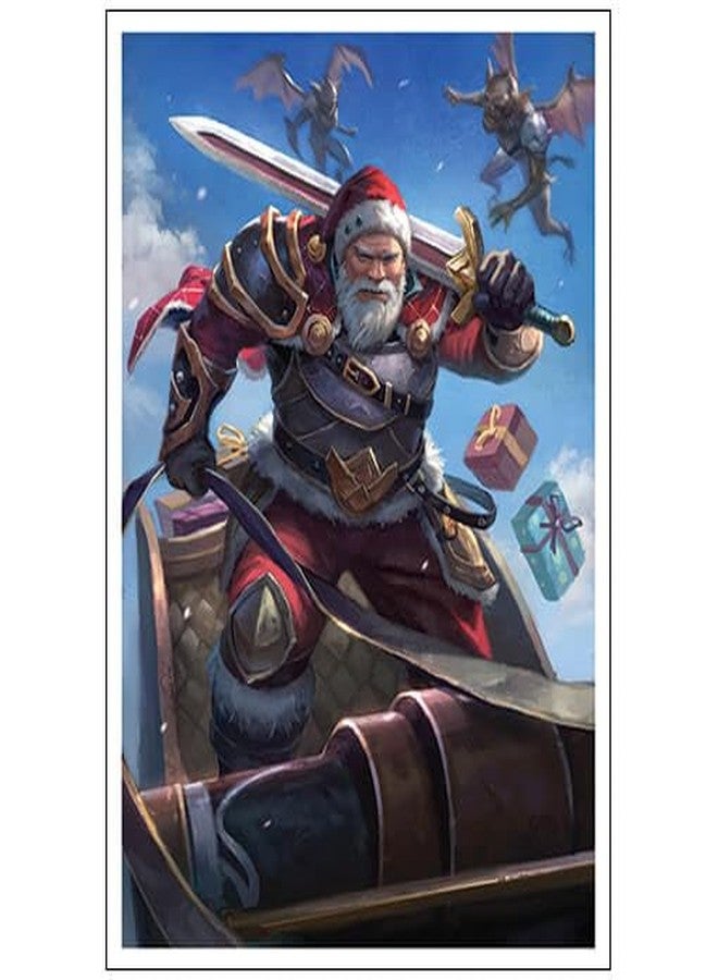 Fantasy North - Santa Claus - Yuletide Avenger - 100 Textured Matte TCG Card Sleeves - Fits Magic MTG Commander Pokemon and Other Card Games - Playing Card Sleeves - Image 1